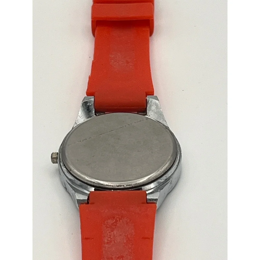 Figaro Couture Red Silicone Rhinestone Peace Heart Quartz Fashion Watch